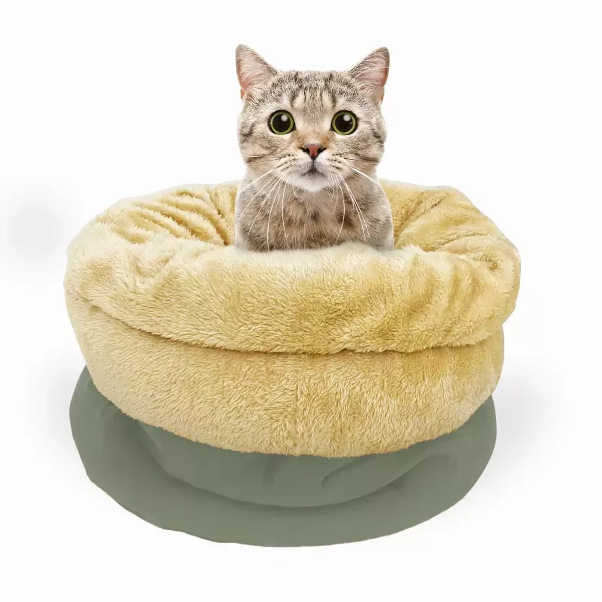 GOOPAWS 4 in 1 Self Warming Burrow Cat Bed Pet Hideway Sleeping Cuddle Cave - Bellhaven & Co.
