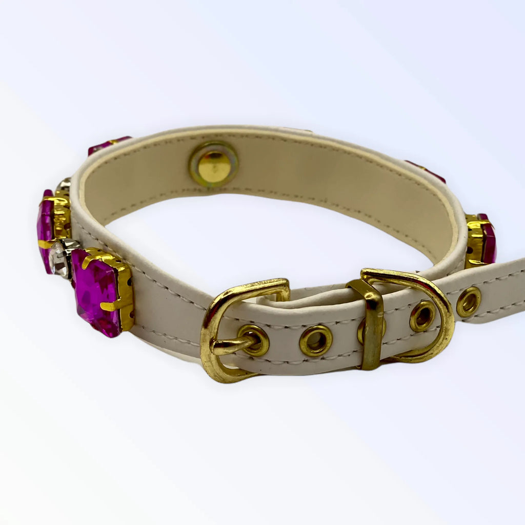My Rhinestone Vegan Leather Glam Pet Collar in 12"-20" - Bellhaven & Co.