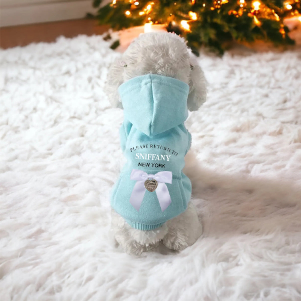 Sniffany Pocket Dog Hoodie with Silk Bow and Sniffany Dangle Charm - Bellhaven & Co.