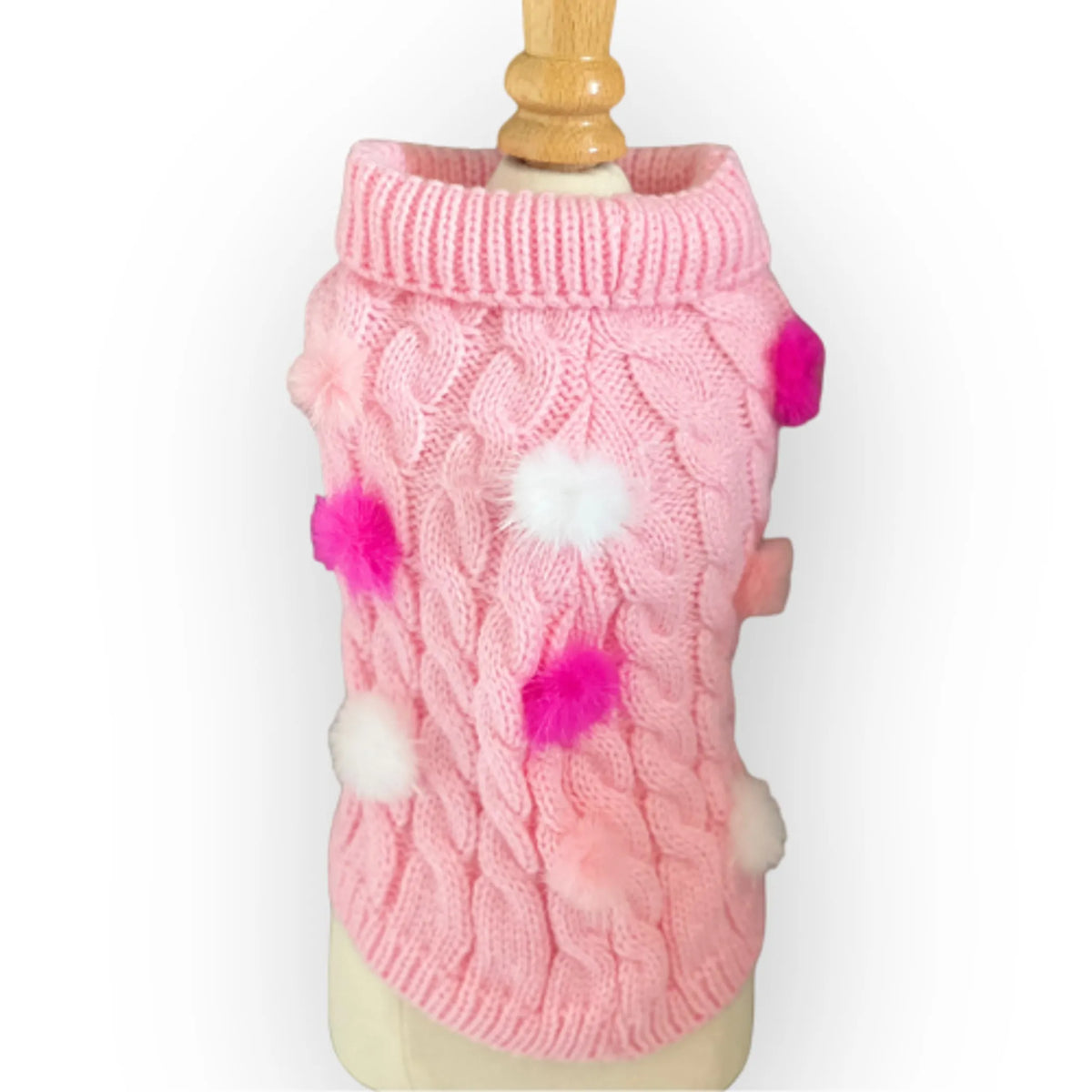 Bark Fifth Avenue Mink Pom Knit Dog Sweater XS-XL - Bellhaven & Co.