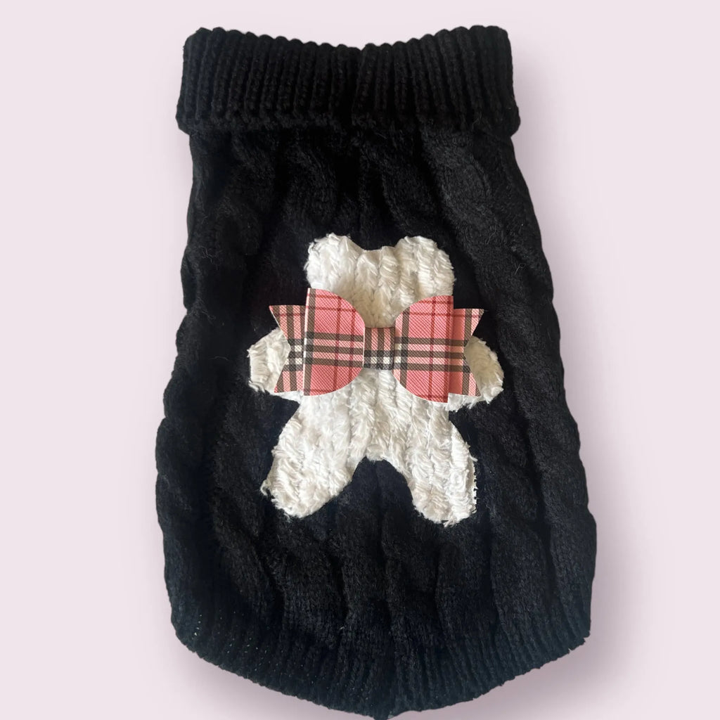 Chenille Bear Knit Turtleneck Dog Sweater - Bellhaven & Co.