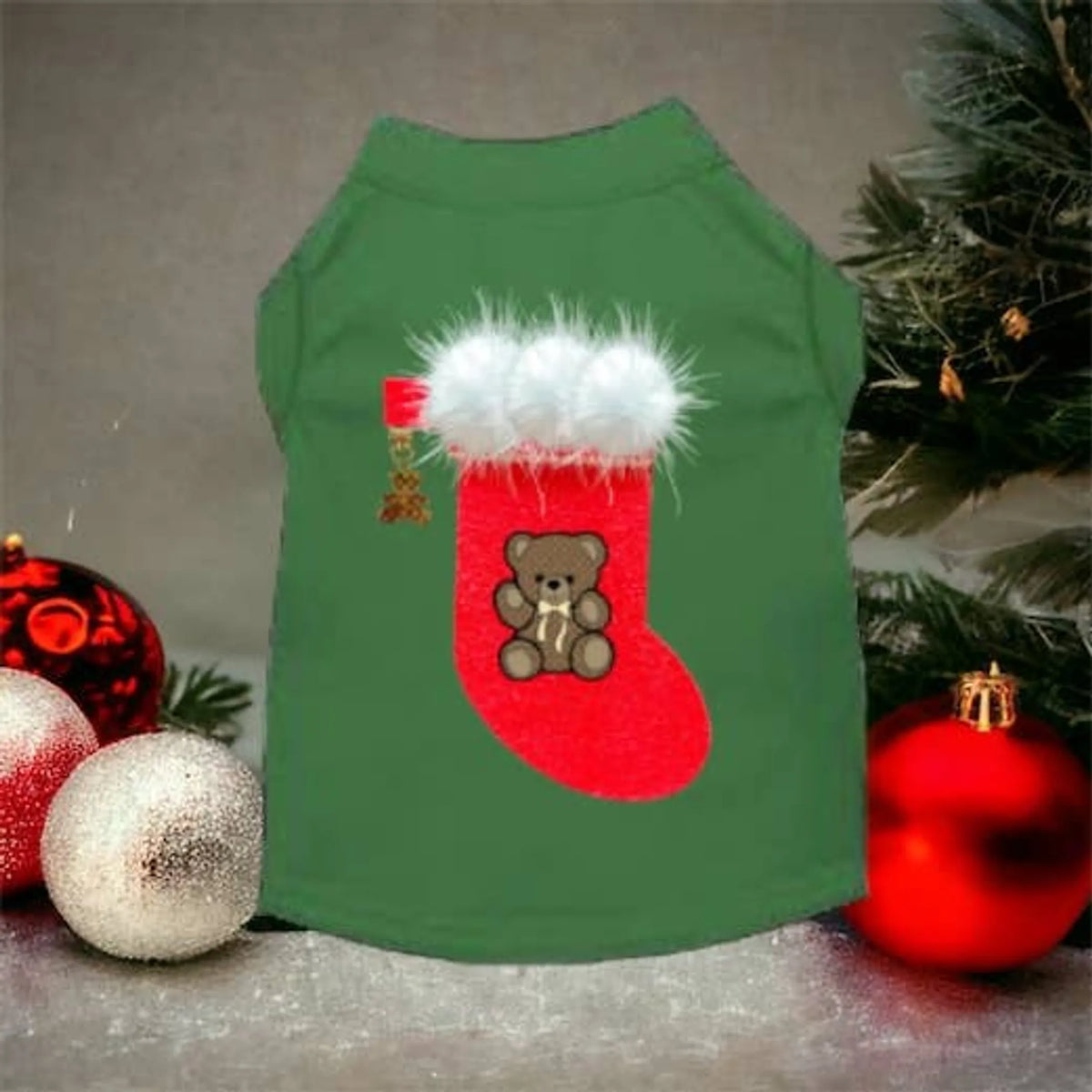 Chewy Vuitton Stocking Bear Mink PomPoms Dog Shirt