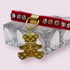 Velvet Bow Bear Charm Collar- Dog Collar - Bellhaven & Co.