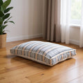 24" X 36" Gray Tan And White Striped Pillow Style Pet Bed With Removable Cover - Bellhaven & Co.