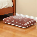 Stonewashed Red Medallion Pillow Style Pet Bed With Removable Cover 24" X 36" - Bellhaven & Co.