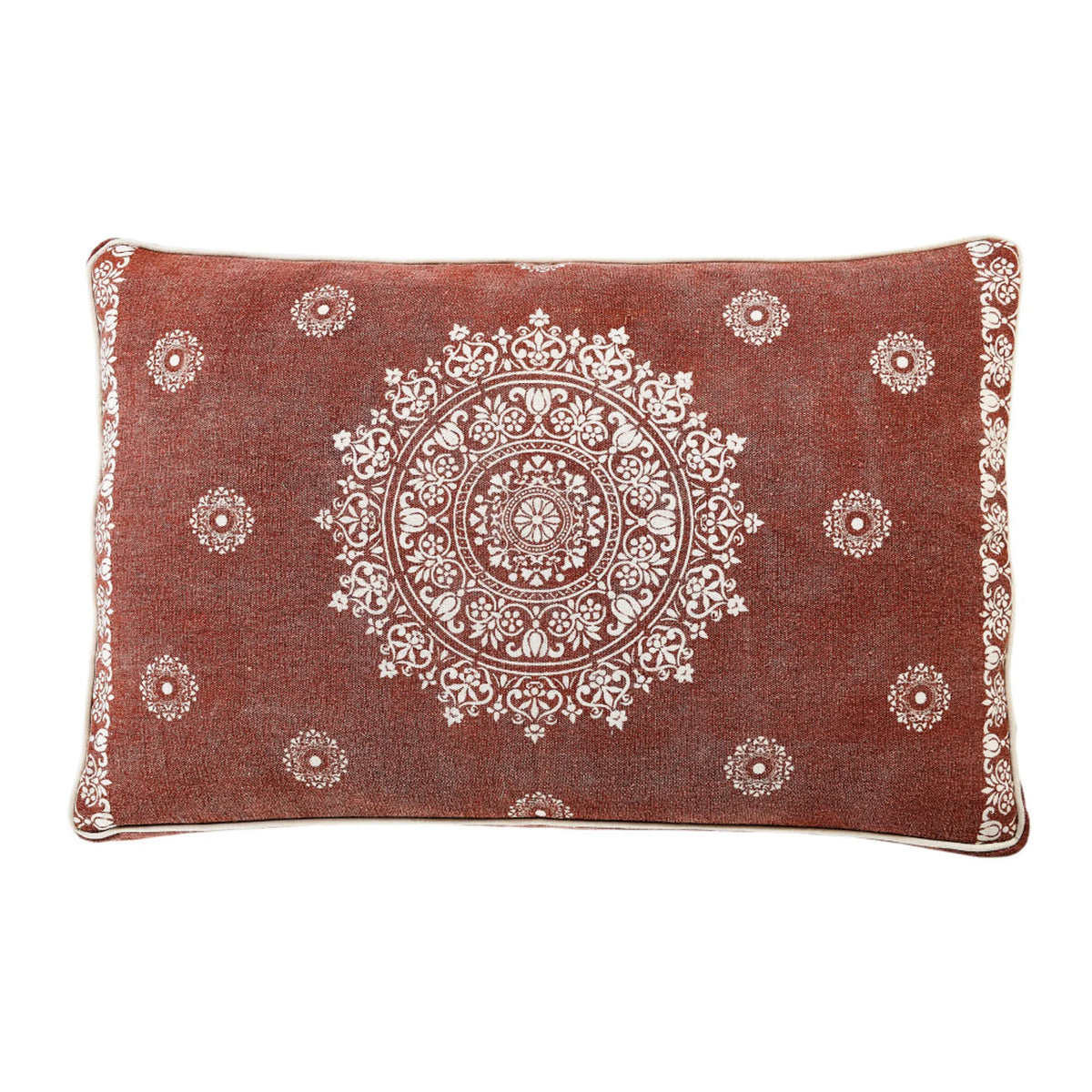 Stonewashed Red Medallion Pillow Style Pet Bed With Removable Cover 24" X 36" - Bellhaven & Co.