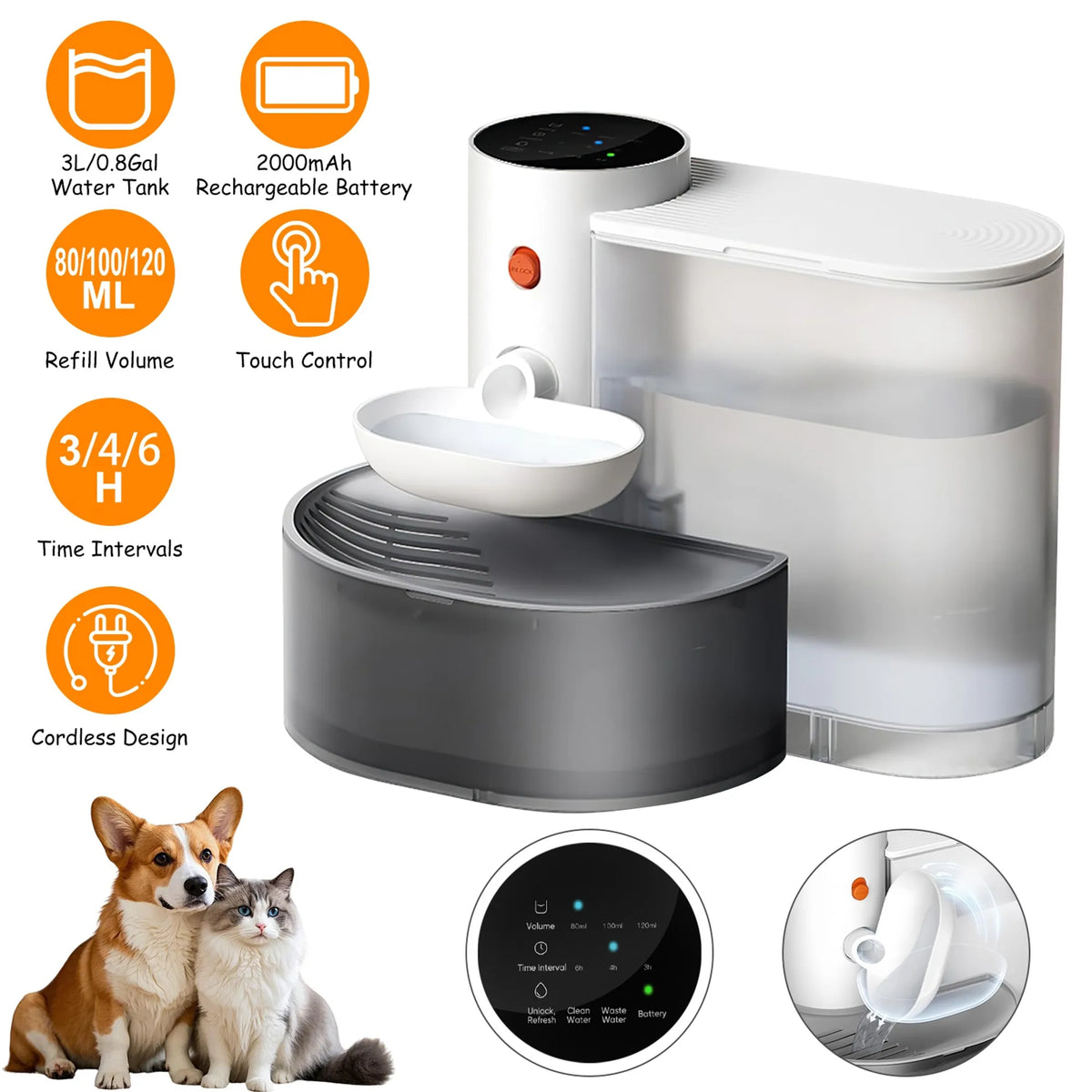Smart Pet Automatic Water Fountain Cat or Dog Water Dispenser - Bellhaven & Co.