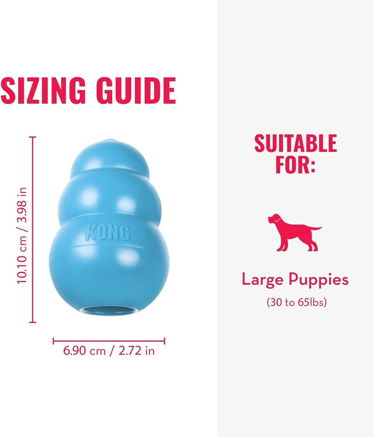 KONG Natural Rubber Stuffable Teething Chew Toy XS -Large Dogs Pink or Blue - Bellhaven & Co.