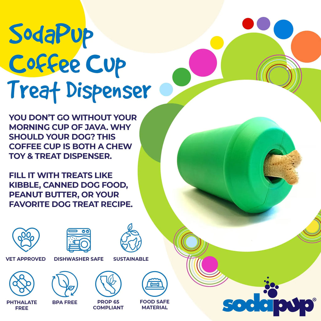 Coffee Cup Durable Rubber Chew Toy and Treat Dispenser - Bellhaven & Co.