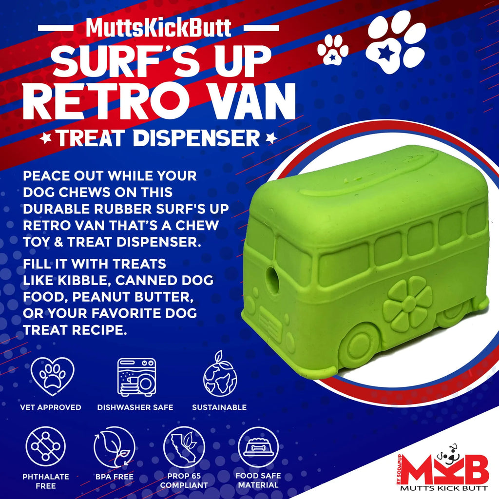 Surf's Up! Retro Van Dog Toy - Durable Chew Toy for Large Dogs - Bellhaven & Co.