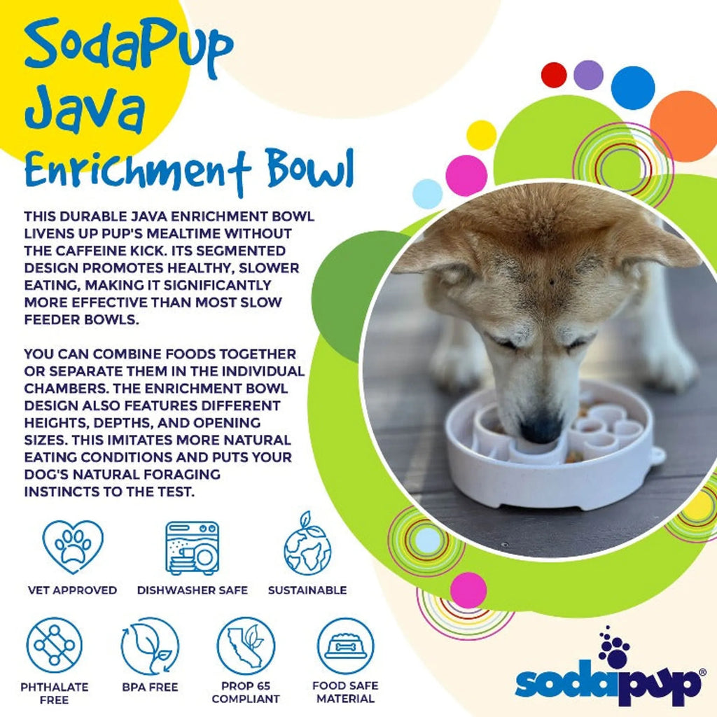 Java eBowl Deep Slow Feeder Dog Bowl for Enrichment - Bellhaven & Co.