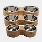 Elegant Pet Wood & Metal Feeder Double Diner for Dogs and Cats - Bellhaven & Co.