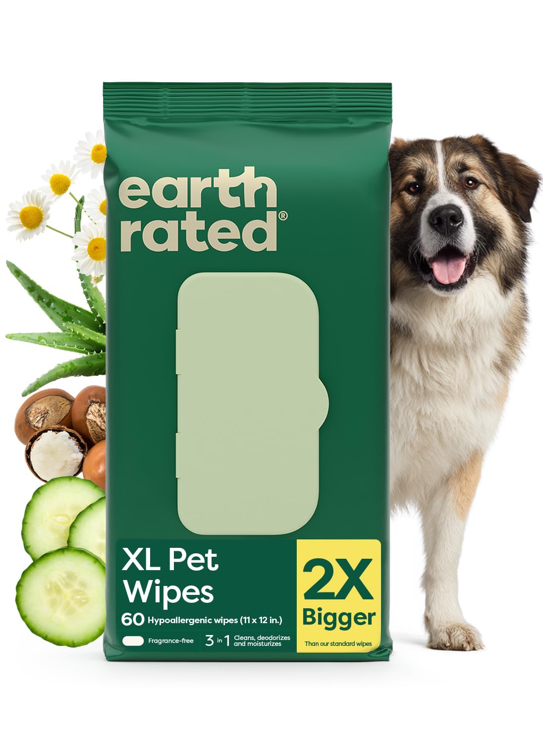 Earth Rated Dog Wipes for Paws & Butt Deodorizing Scented & Unscented, 100ct - Bellhaven & Co.