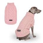 Spark Paws Knit Dog Sweater Pink Cableknit Color Med-4XL