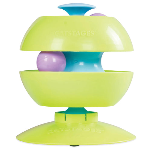 Catstages Tower of Tracks Cat Toy 3-Level Track Tower with 6 Balls Interactive - Bellhaven & Co.