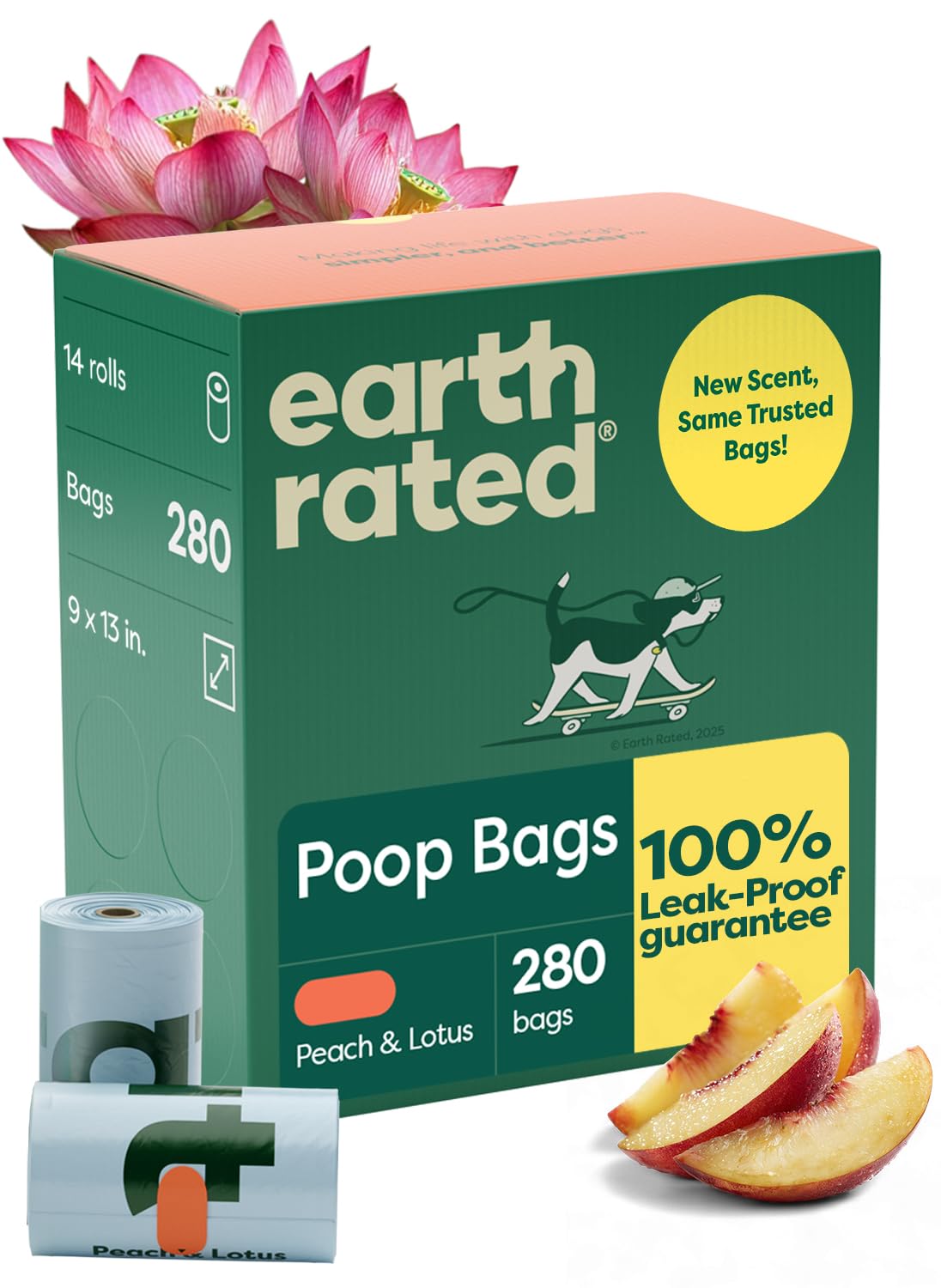 Earth Rated Dog Poop Bags on Refill Rolls Scented and Unscented 120-600 bag sets - Bellhaven & Co.