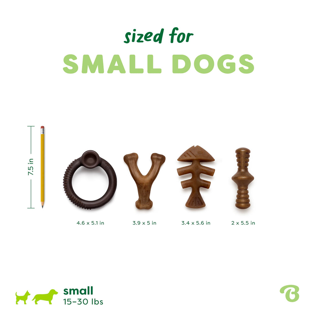 Benebone Medium 4-Pack Dog Toys for Aggressive Chewers - Bellhaven & Co.