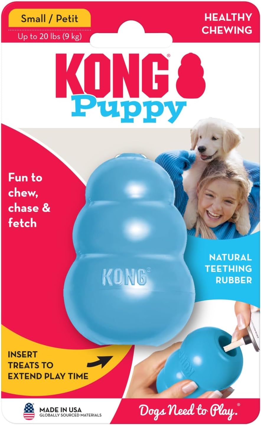 KONG Natural Rubber Stuffable Teething Chew Toy XS -Large Dogs Pink or Blue - Bellhaven & Co.