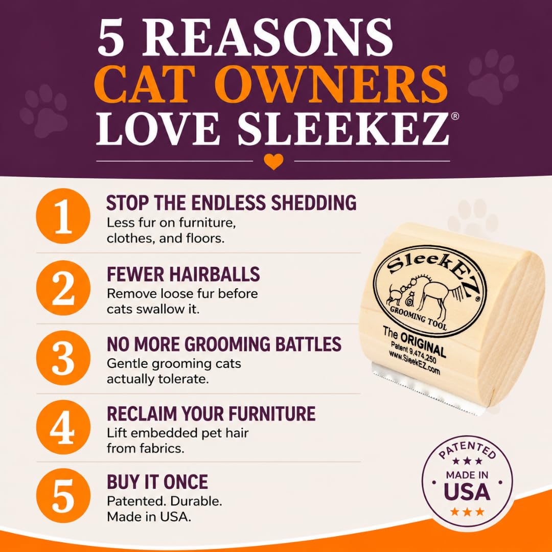 SleekEZ Grooming Brush for Shedding Patented Deshedding for Dog, Cats and Horses - Bellhaven & Co.
