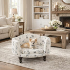 HomePop Upholstered Curved Pet Bed Luxury Cat & Dog Rasied Bed - Bellhaven & Co.