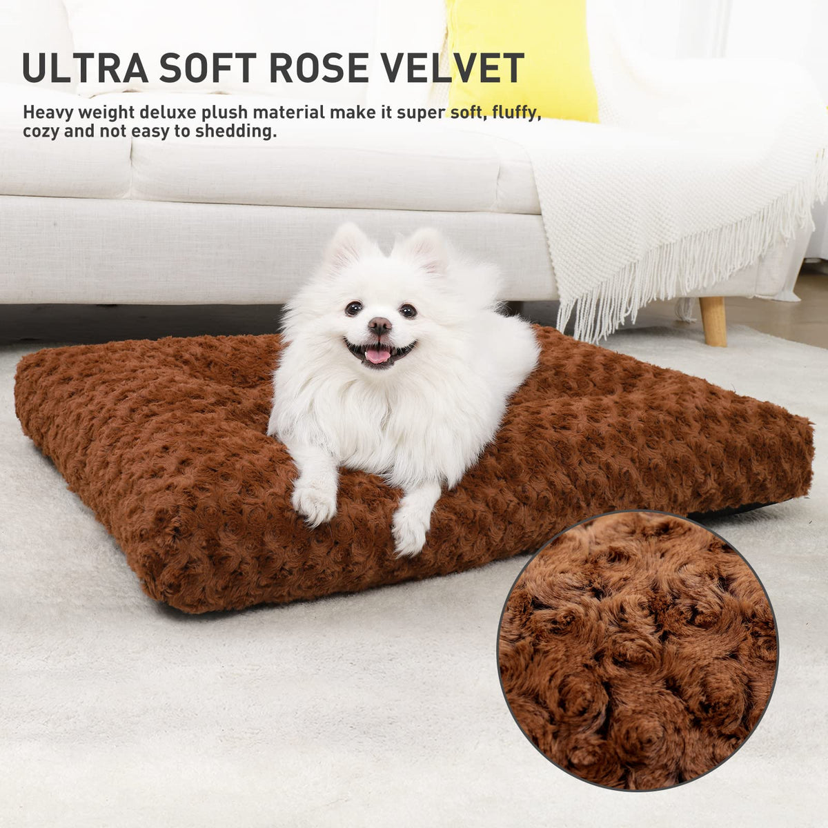 Washable Dog Bed Small to Large Size Dog Crate Bed Plush Pet Bed - Bellhaven & Co.