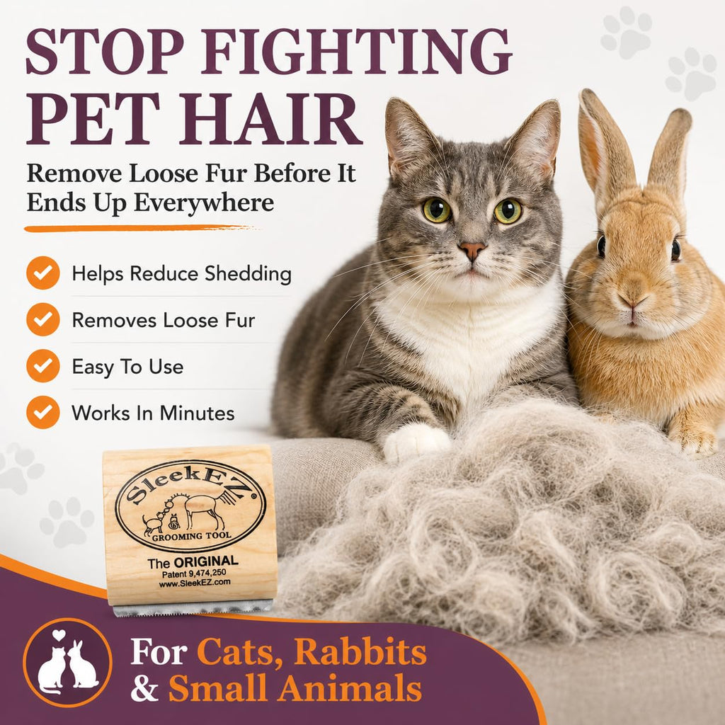 SleekEZ Grooming Brush for Shedding Patented Deshedding for Dog, Cats and Horses - Bellhaven & Co.