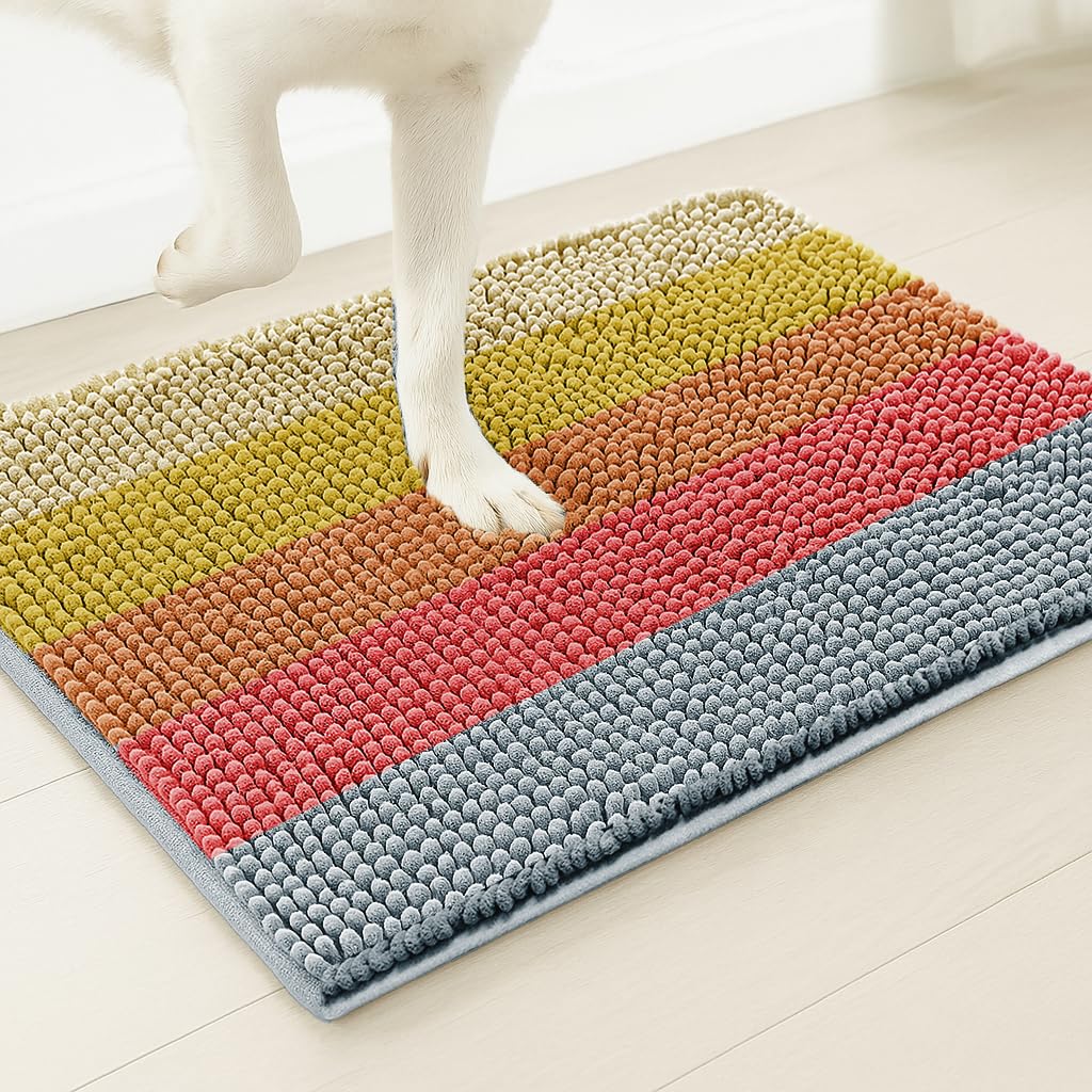 Muddy Mat® Super Absorbent Loop-Thread Chenille Dog Door Mat for Muddy Paws
