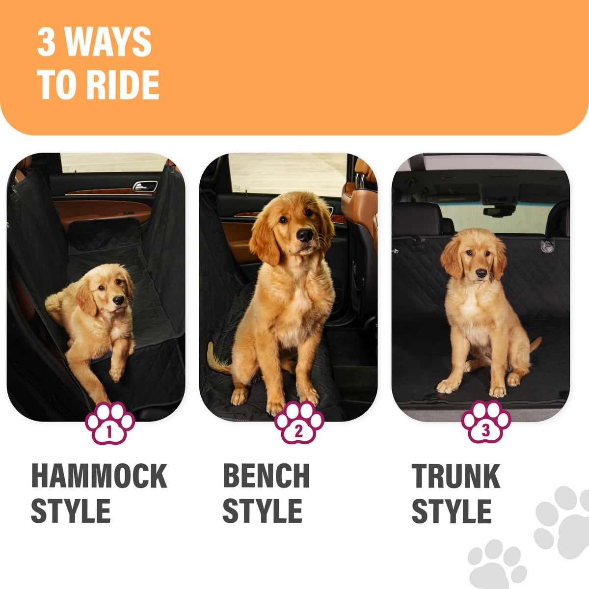Active Pets Standard Dog Car Hammock Back Seat Cover Waterproof Std and XL