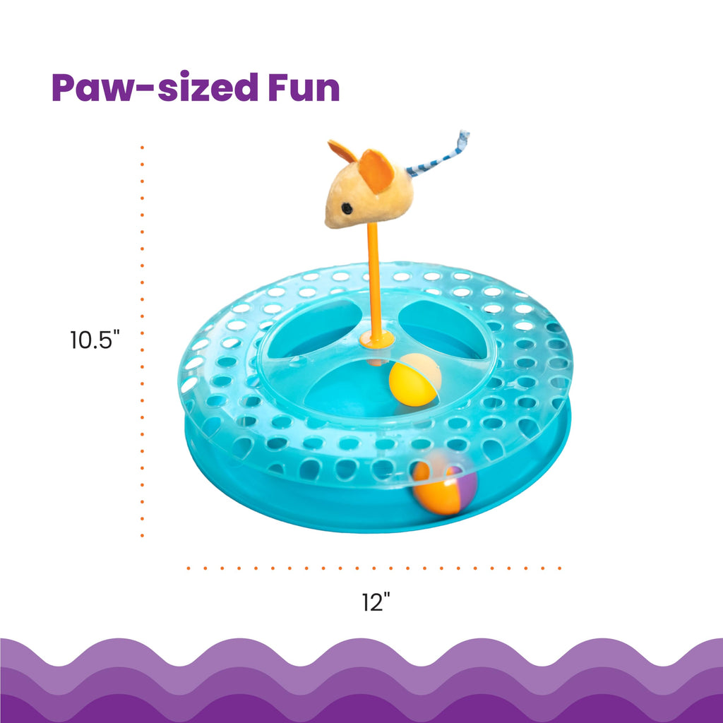 Catstages Tower of Tracks Cat Toy 3-Level Track Tower with 6 Balls Interactive - Bellhaven & Co.