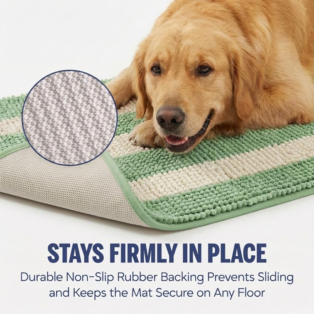 Muddy Mat® Super Absorbent Loop-Thread Chenille Dog Door Mat for Muddy Paws