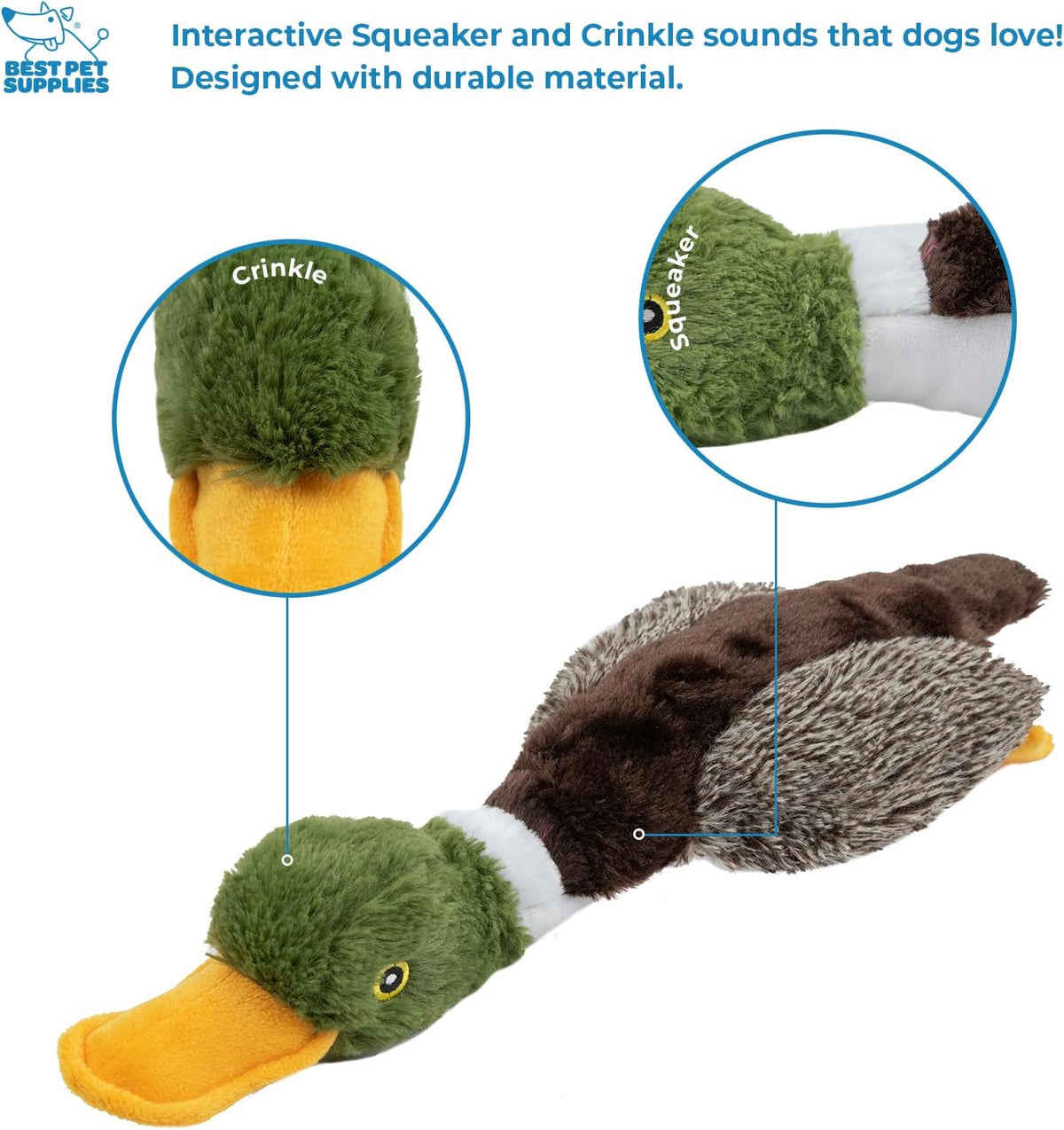 Best Pet Supplies Interactive Squeaky Dog Toy and Crinkle Dog Toys - Multiple Choices - Bellhaven & Co.