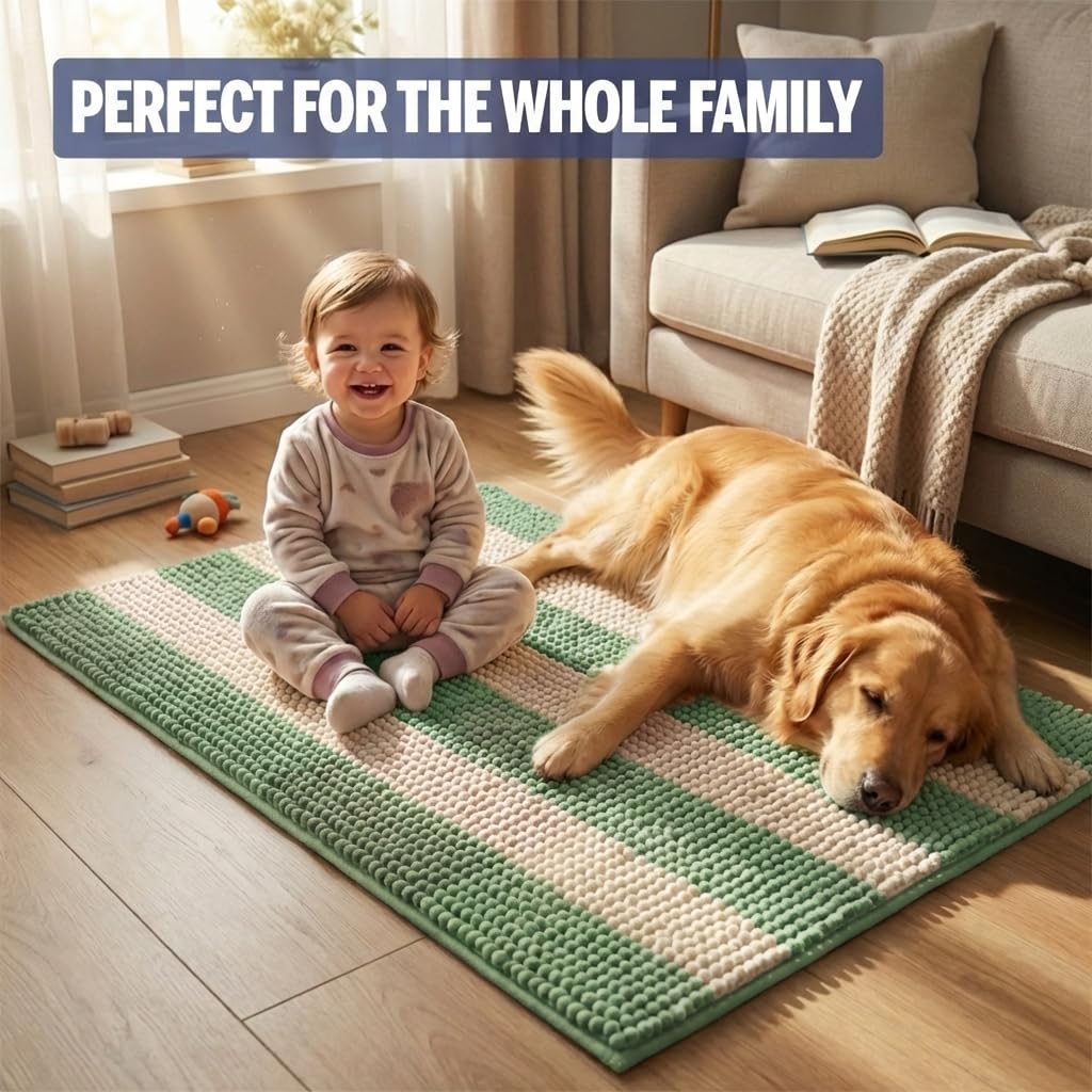 Muddy Mat® Super Absorbent Loop-Thread Chenille Dog Door Mat for Muddy Paws