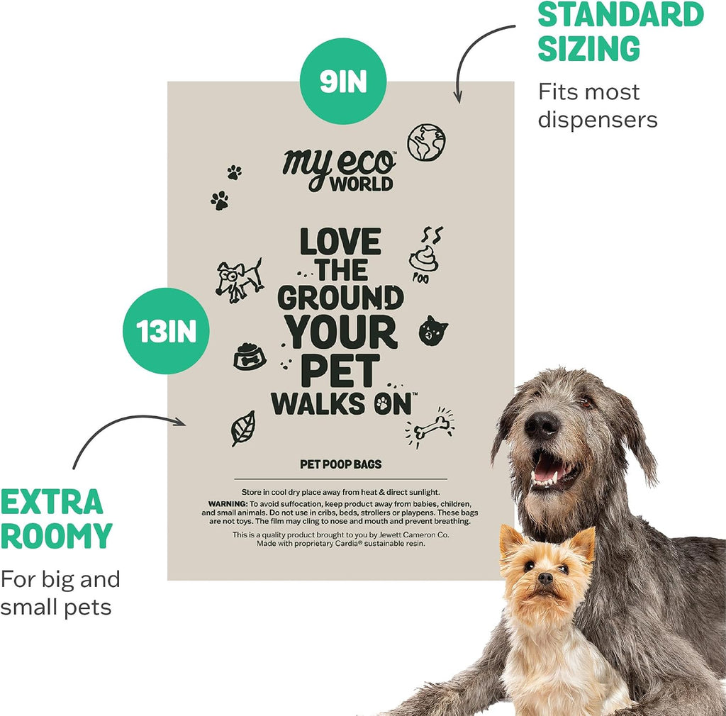 MyEcoWorld® Compostable Pet Poop Bags Made with Corn and Other Certified Compostable