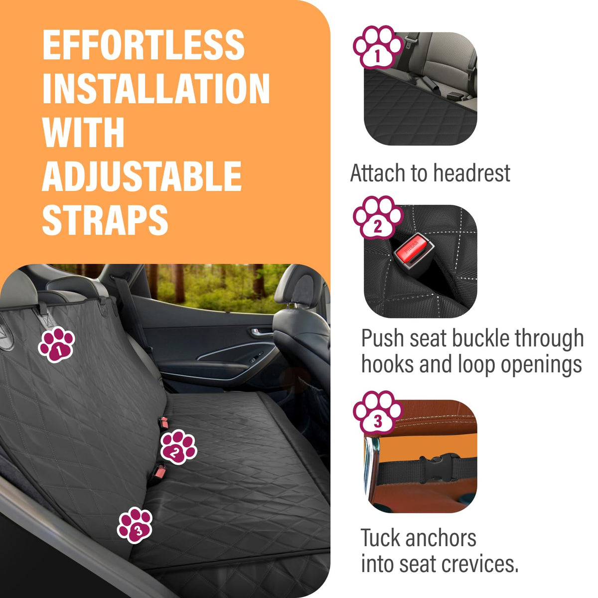 Active Pets Standard Dog Car Hammock Back Seat Cover Waterproof Std and XL