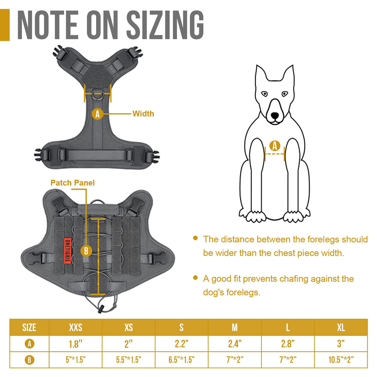 OneTigris Tactical Dog Harness Vest No-Pull Service Dog Vest  Multiple Colors XXS-XL