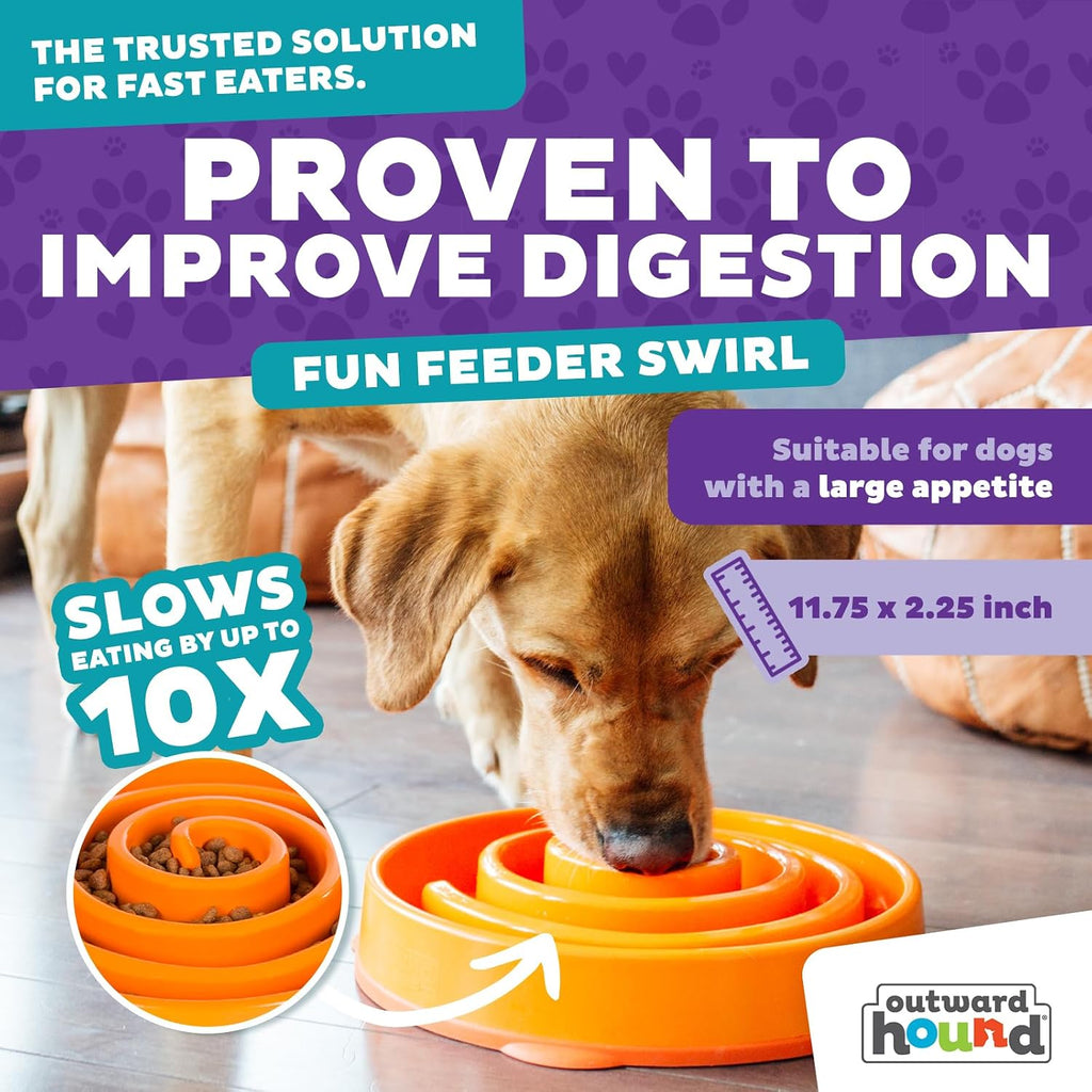 Outward Hound Fun Feeder Slow Feeding Bowl Non Slip for Dogs and Cats - Bellhaven & Co.