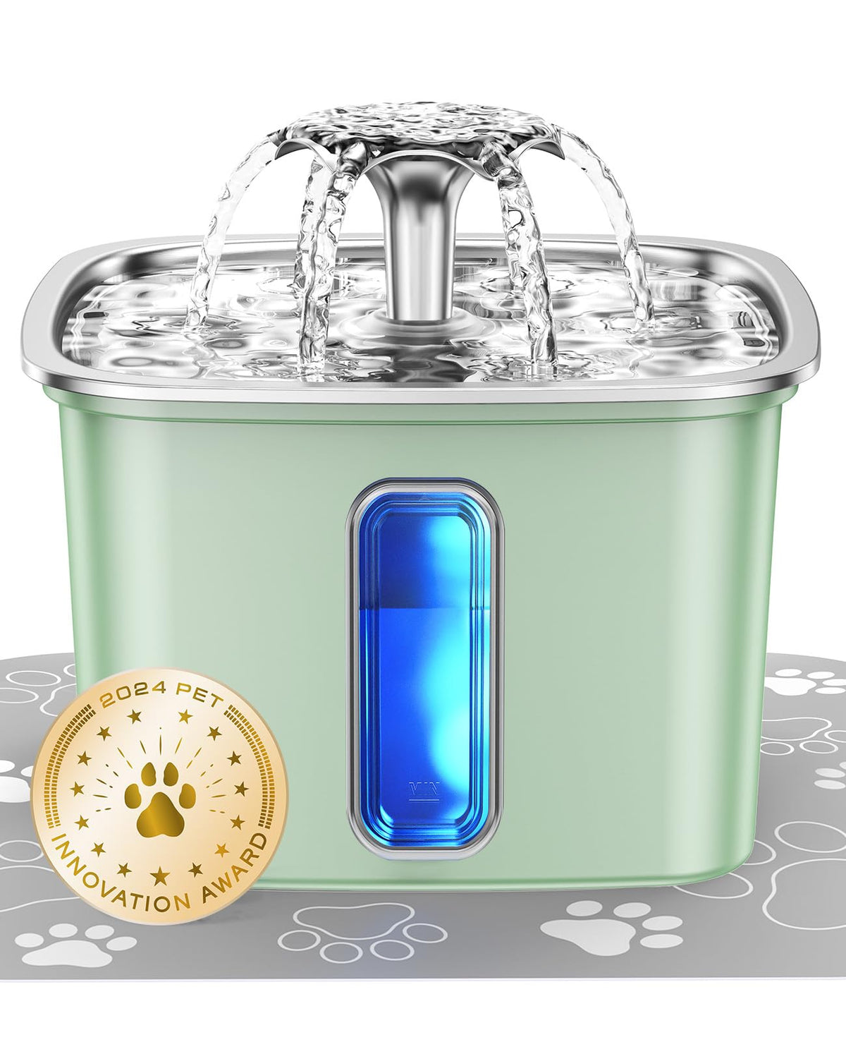Veken Innovation Award Winner Automatic Stainless Steel Pet Water Fountain 108oz - Bellhaven & Co.