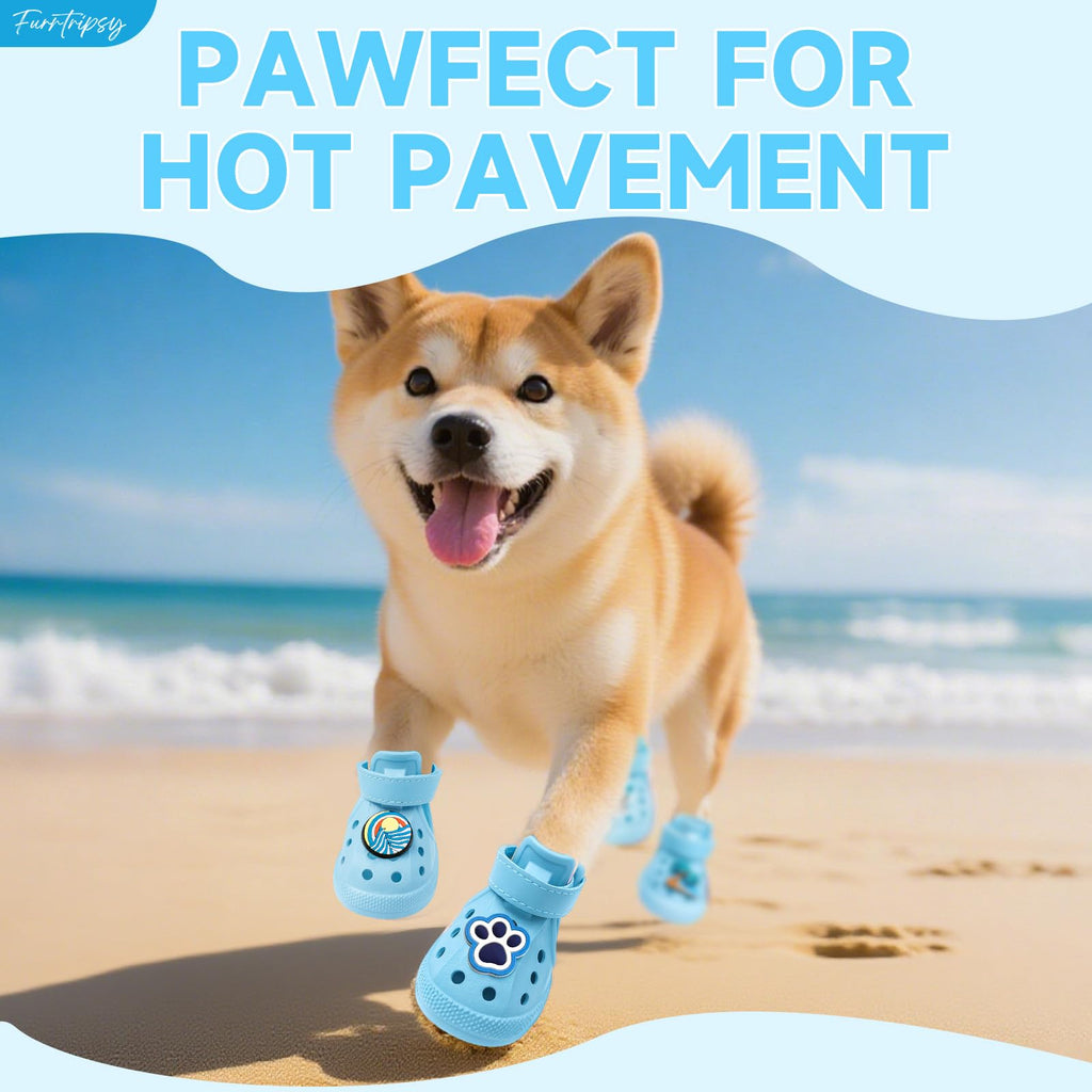 Furrtripsy Dog Shoes Non-Slip Waterproof Sandals Breathable Perforated Boots - Bellhaven & Co.