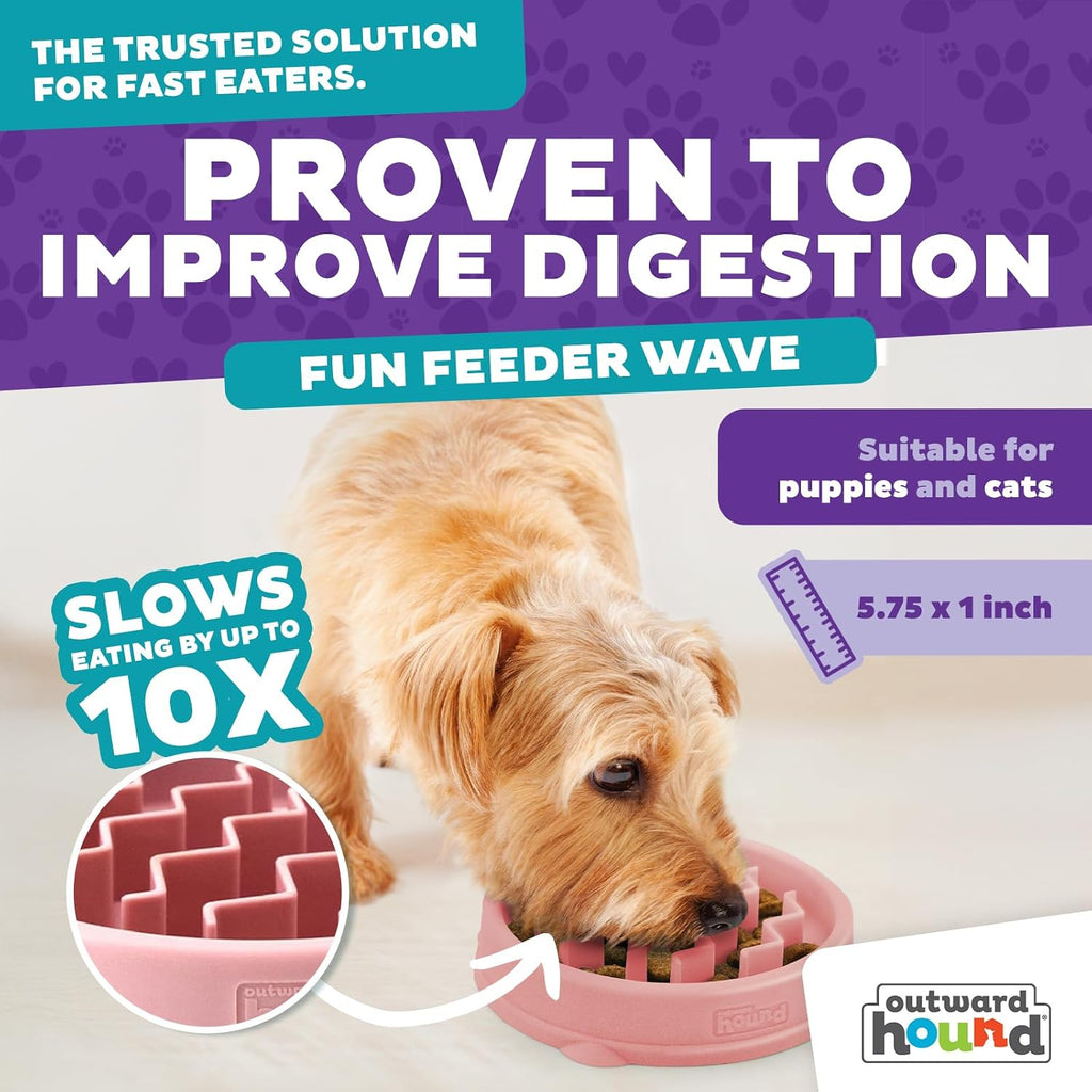 Outward Hound Fun Feeder Slow Feeding Bowl Non Slip for Dogs and Cats - Bellhaven & Co.