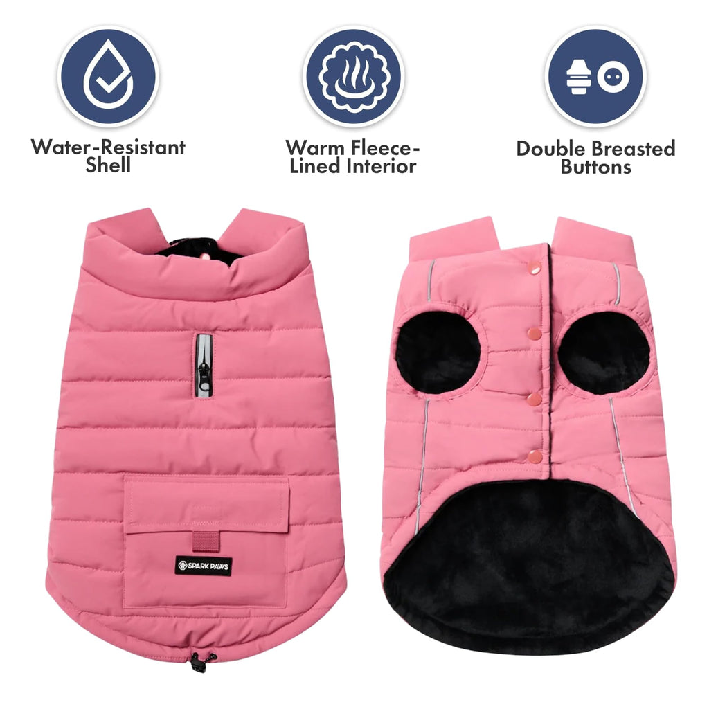 Spark Paws Dog Winter Coat Jacket - Warm Dog Clothes for Small Large Dogs