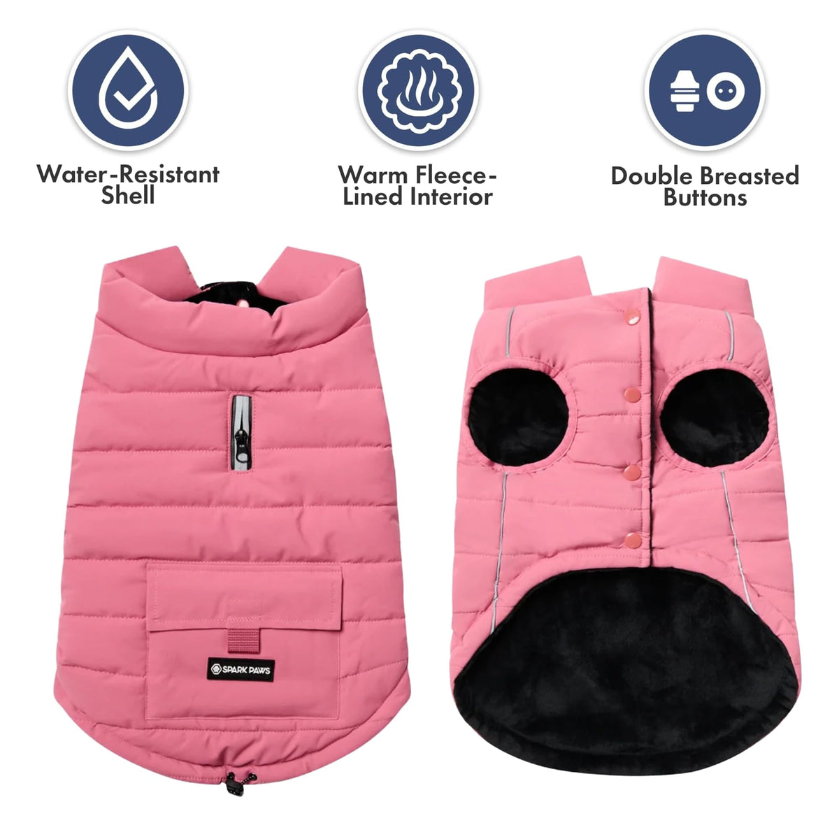 Spark Paws Dog Winter Coat Jacket - Warm Dog Clothes for Small Large Dogs