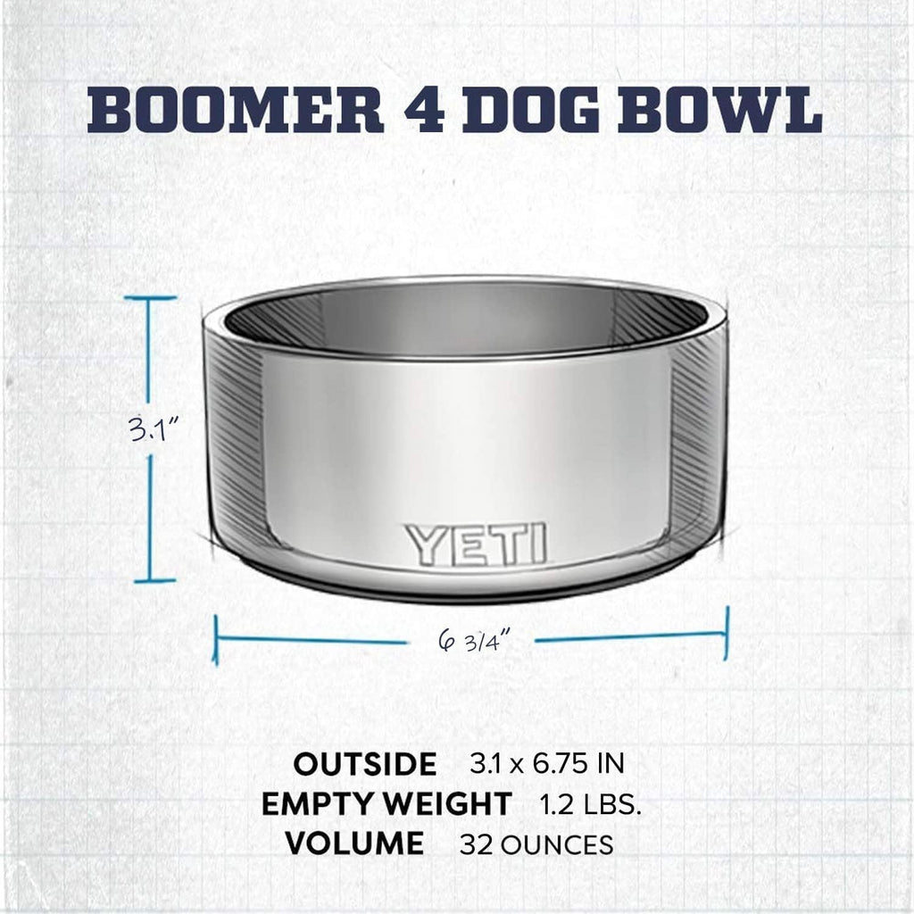 YETI Boomer 4 Stainless Steel Non-Slip Dog Bowl Holds 32 Ounces - Bellhaven & Co.