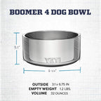 YETI Boomer 4 Stainless Steel Non-Slip Dog Bowl Holds 32 Ounces - Bellhaven & Co.