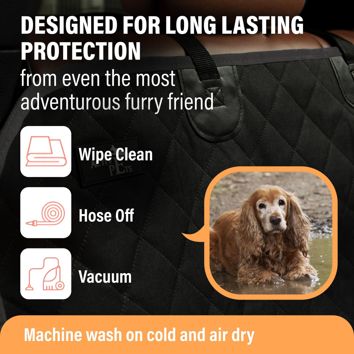 Active Pets Standard Dog Car Hammock Back Seat Cover Waterproof Std and XL
