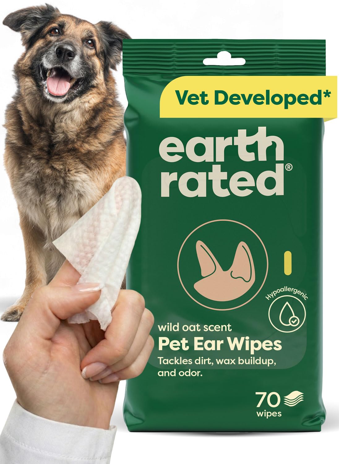Earth Rated Dog Wipes for Paws & Butt Deodorizing Scented & Unscented, 100ct - Bellhaven & Co.