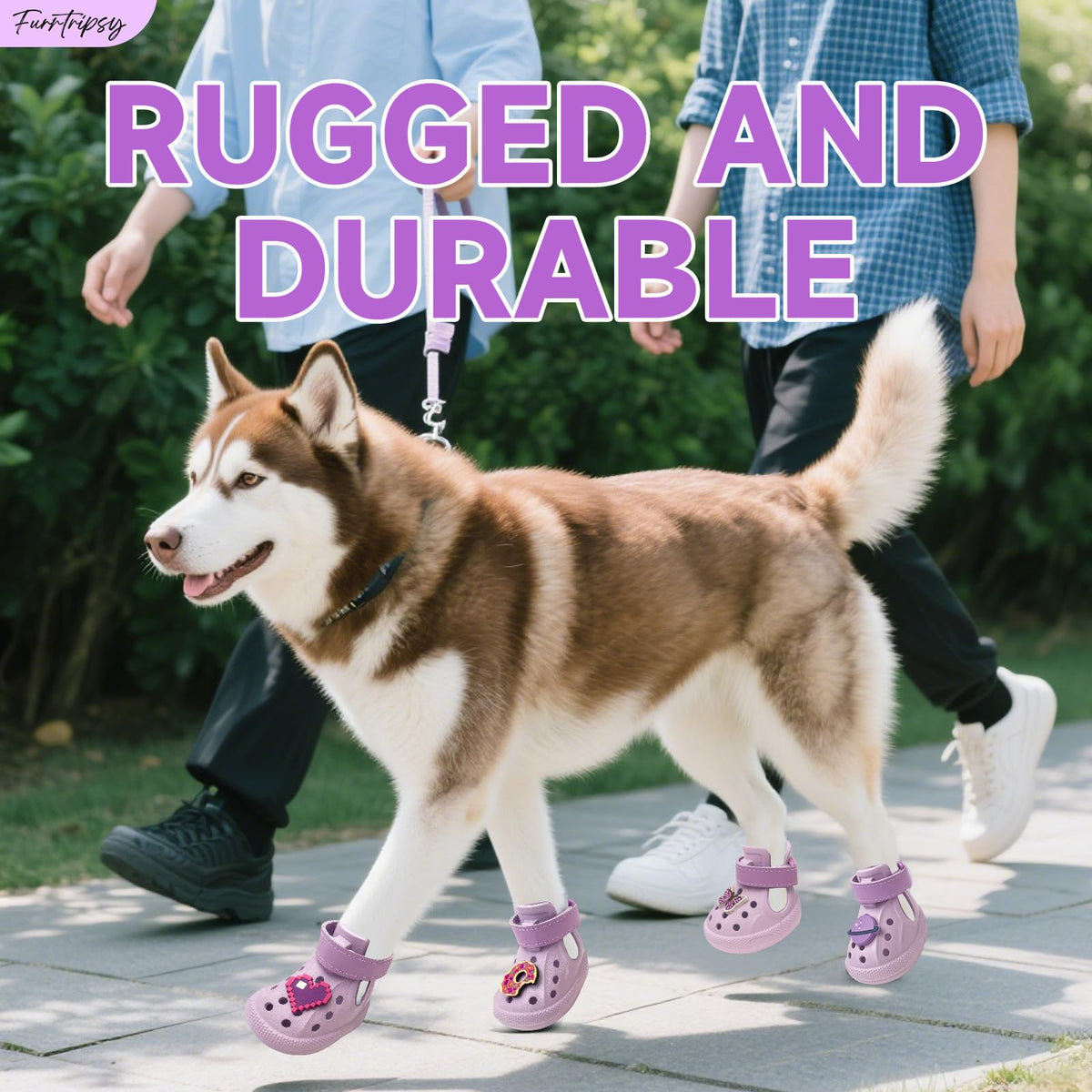 Furrtripsy Dog Shoes Non-Slip Waterproof Sandals Breathable Perforated Boots - Bellhaven & Co.