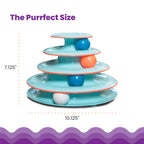 Catstages Tower of Tracks Cat Toy 3-Level Track Tower with 6 Balls Interactive - Bellhaven & Co.