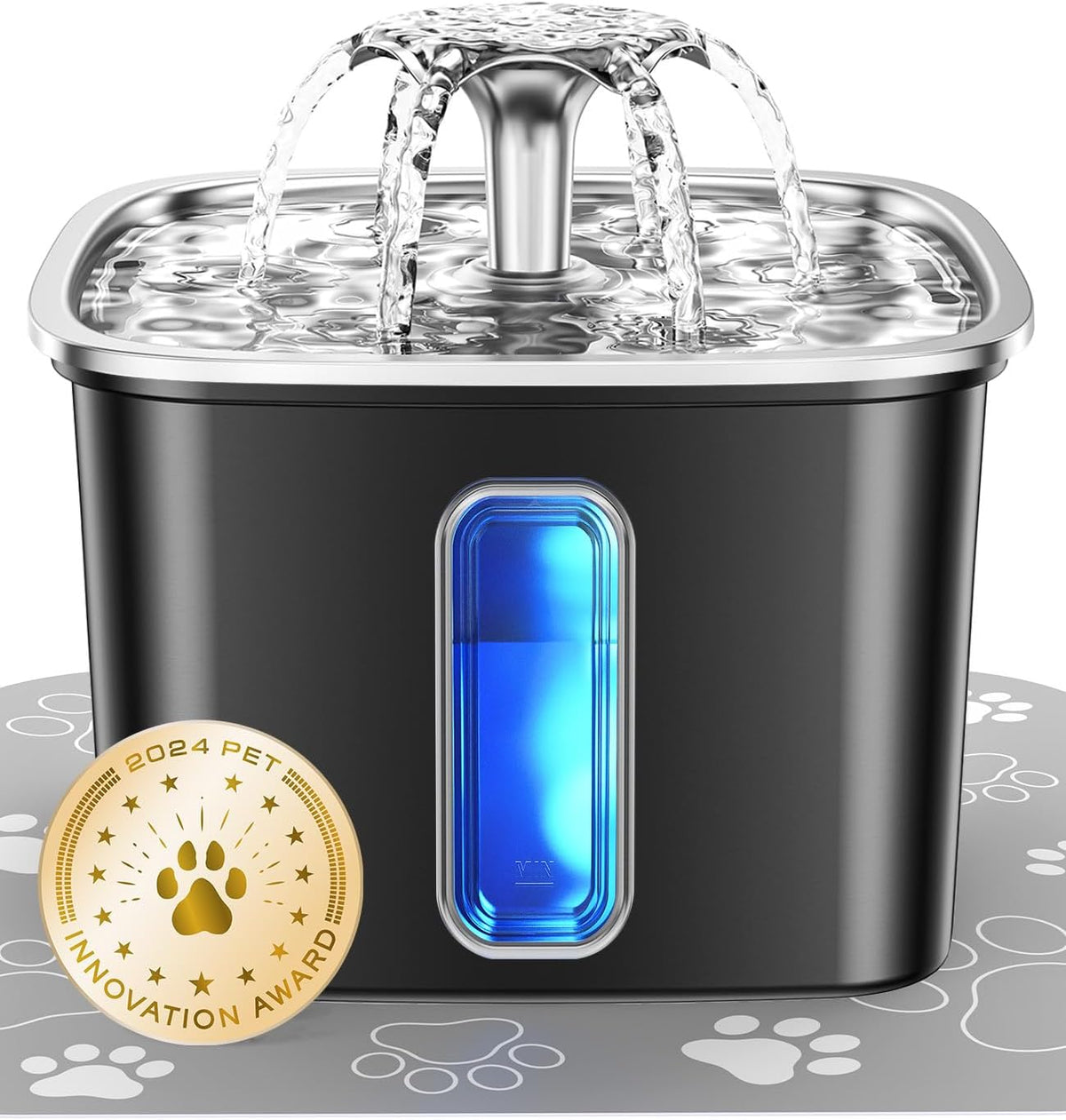 Veken Innovation Award Winner Automatic Stainless Steel Pet Water Fountain 108oz - Bellhaven & Co.