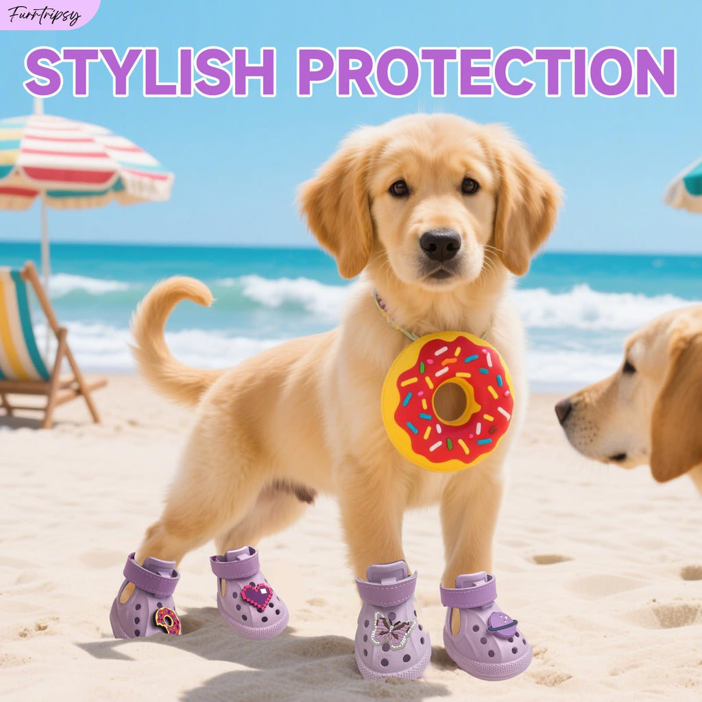 Furrtripsy Dog Shoes Non-Slip Waterproof Sandals Breathable Perforated Boots - Bellhaven & Co.