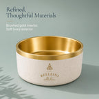 Belleini Brushed Gold & Ivory Terrazzo Dog Bowl - Bellhaven & Co.